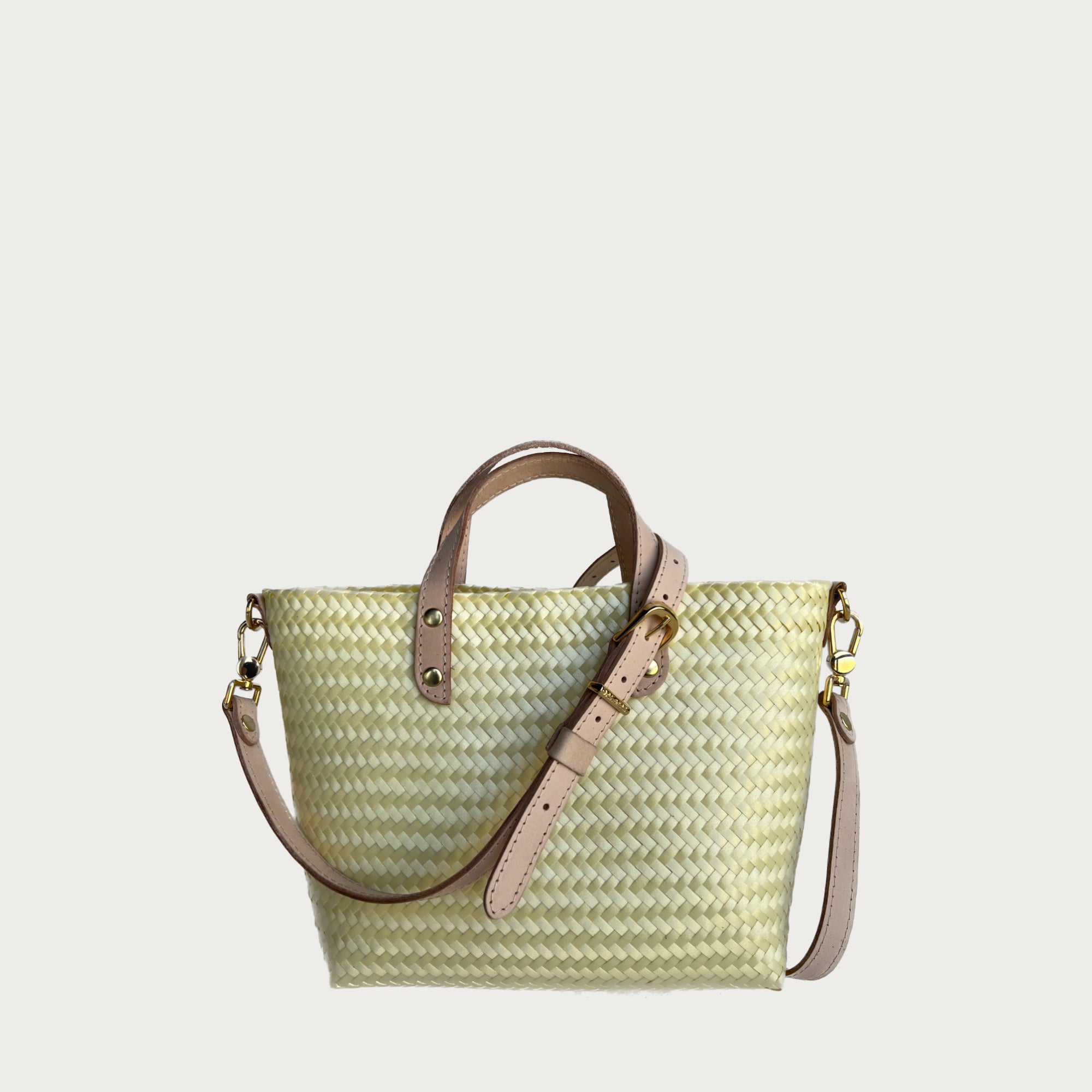 ANA WOVEN LEATHER & PLASTIC CROSSBODY