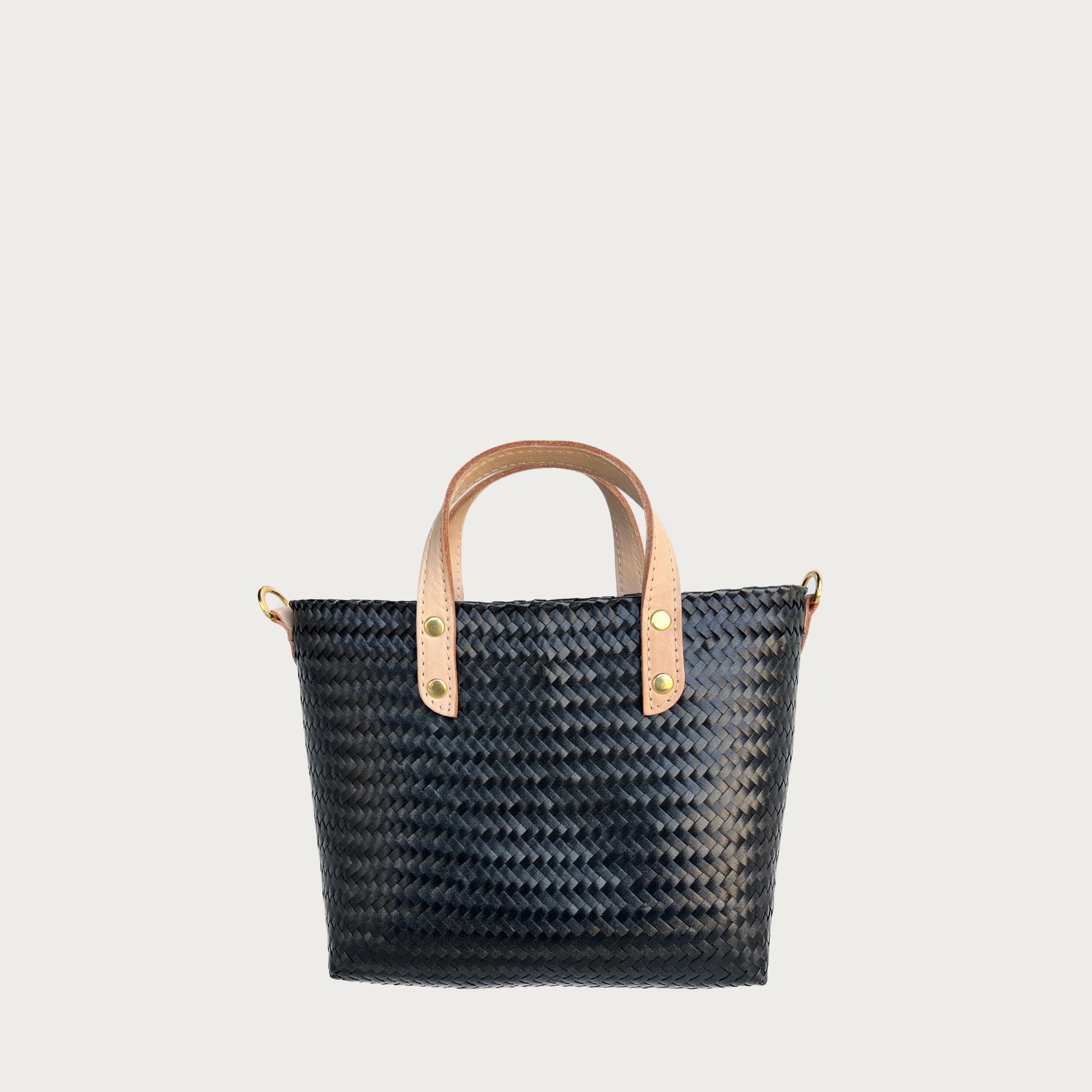 Ana Woven Leather & Plastic Crossbody Bag