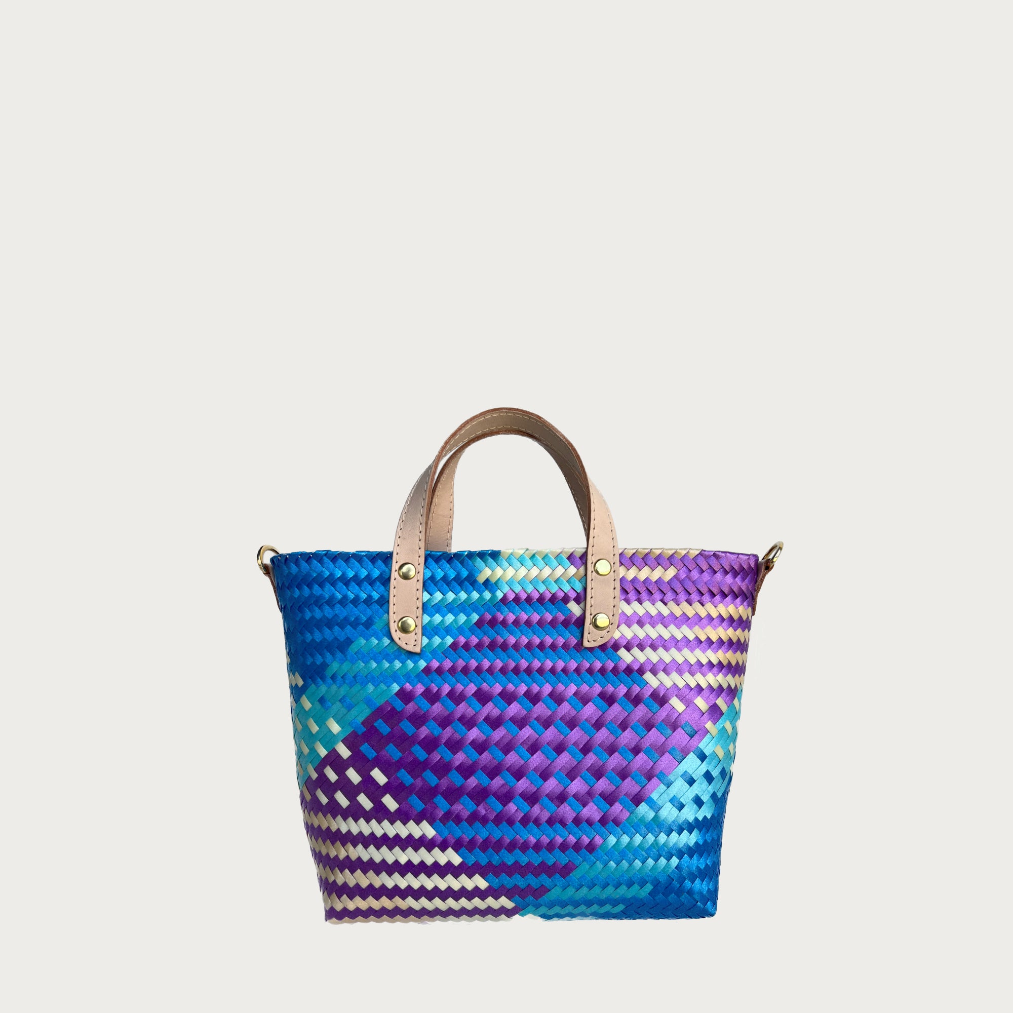 Ana Woven Leather & Plastic Crossbody Bag