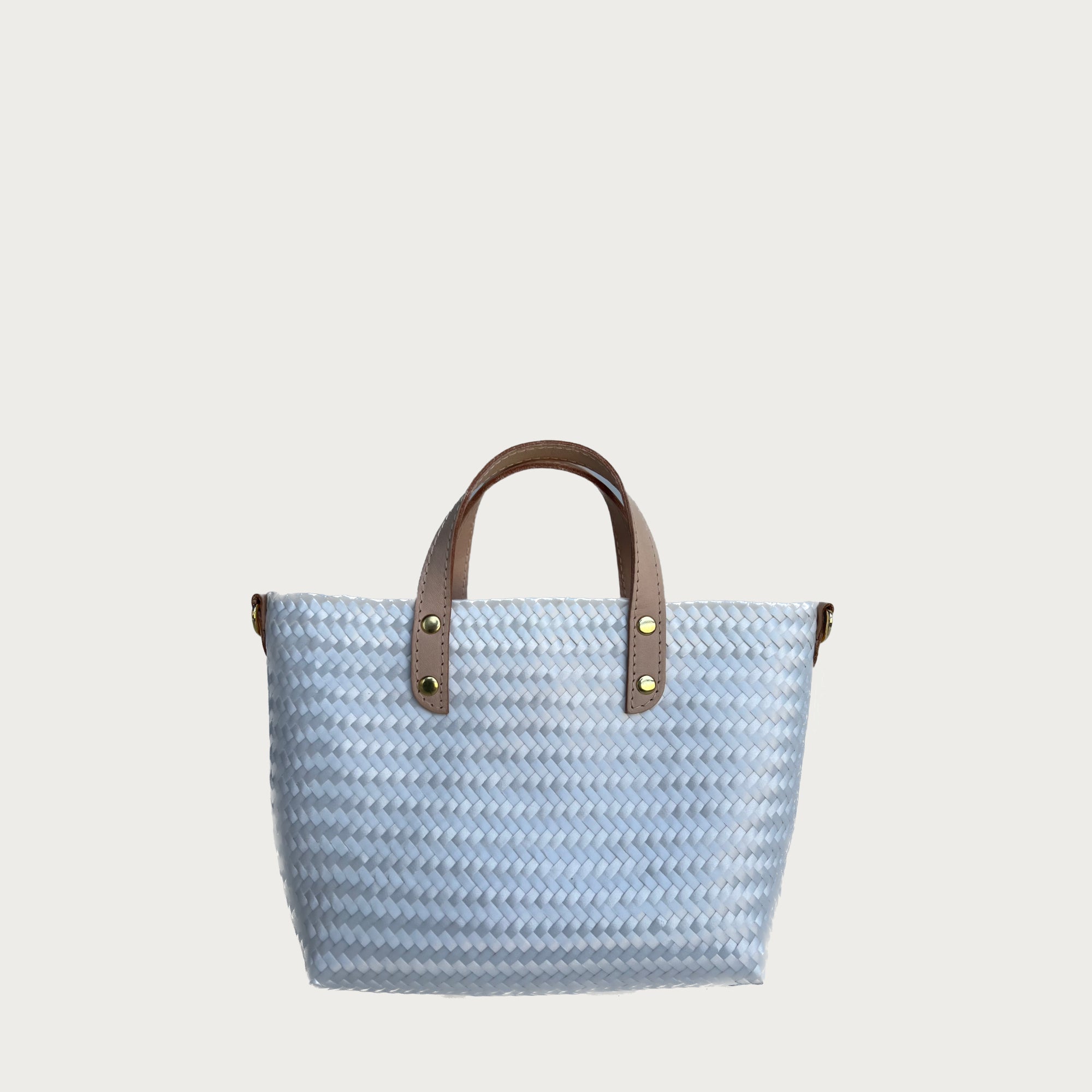 Ana Woven Leather & Plastic Crossbody Bag