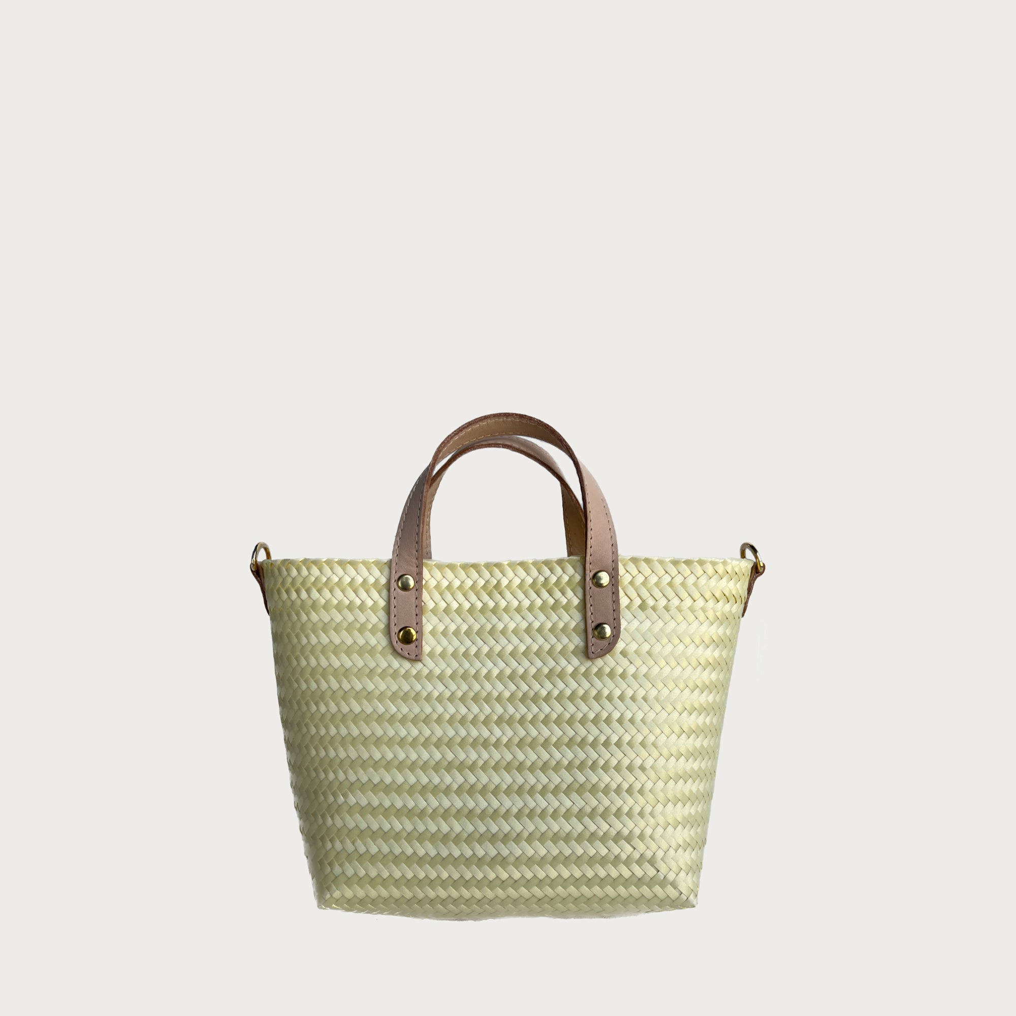 Ana Woven Leather & Plastic Crossbody Bag