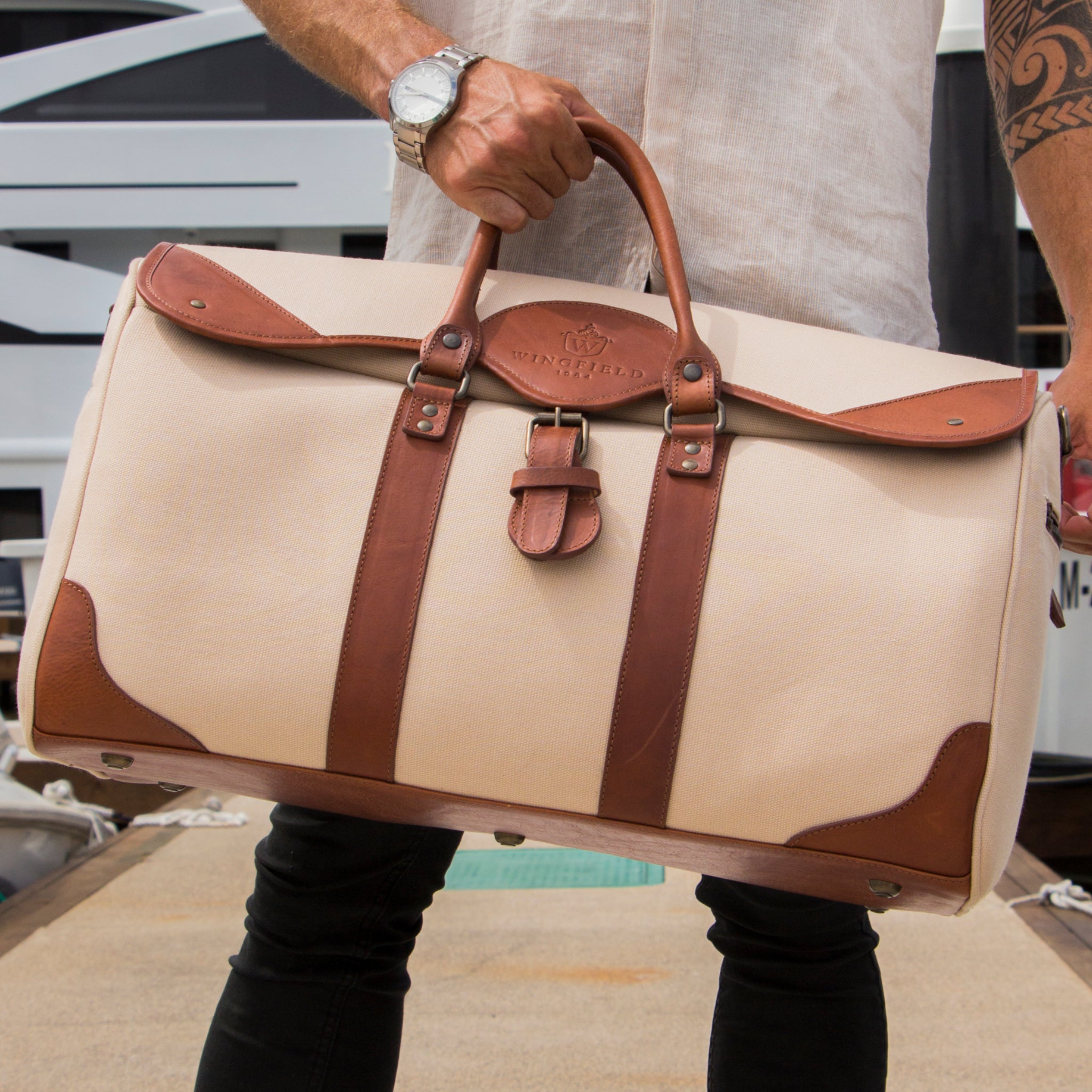 Westfield Canvas & Leather Duffel Bag