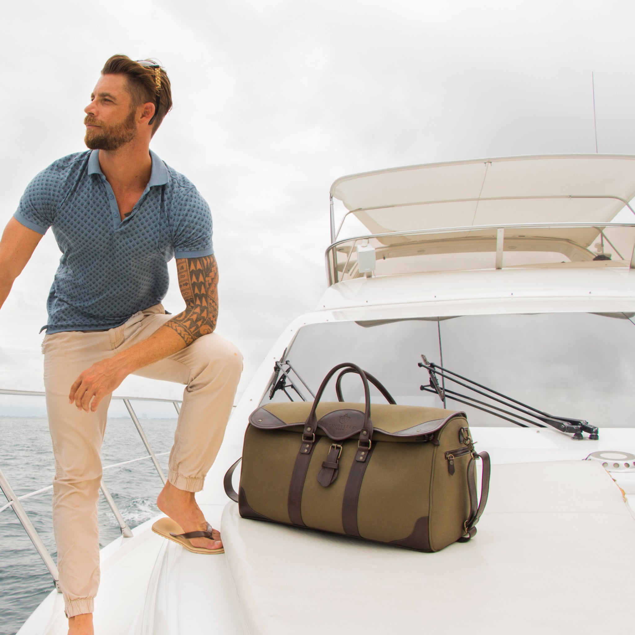 Westfield Canvas & Leather Duffel Bag