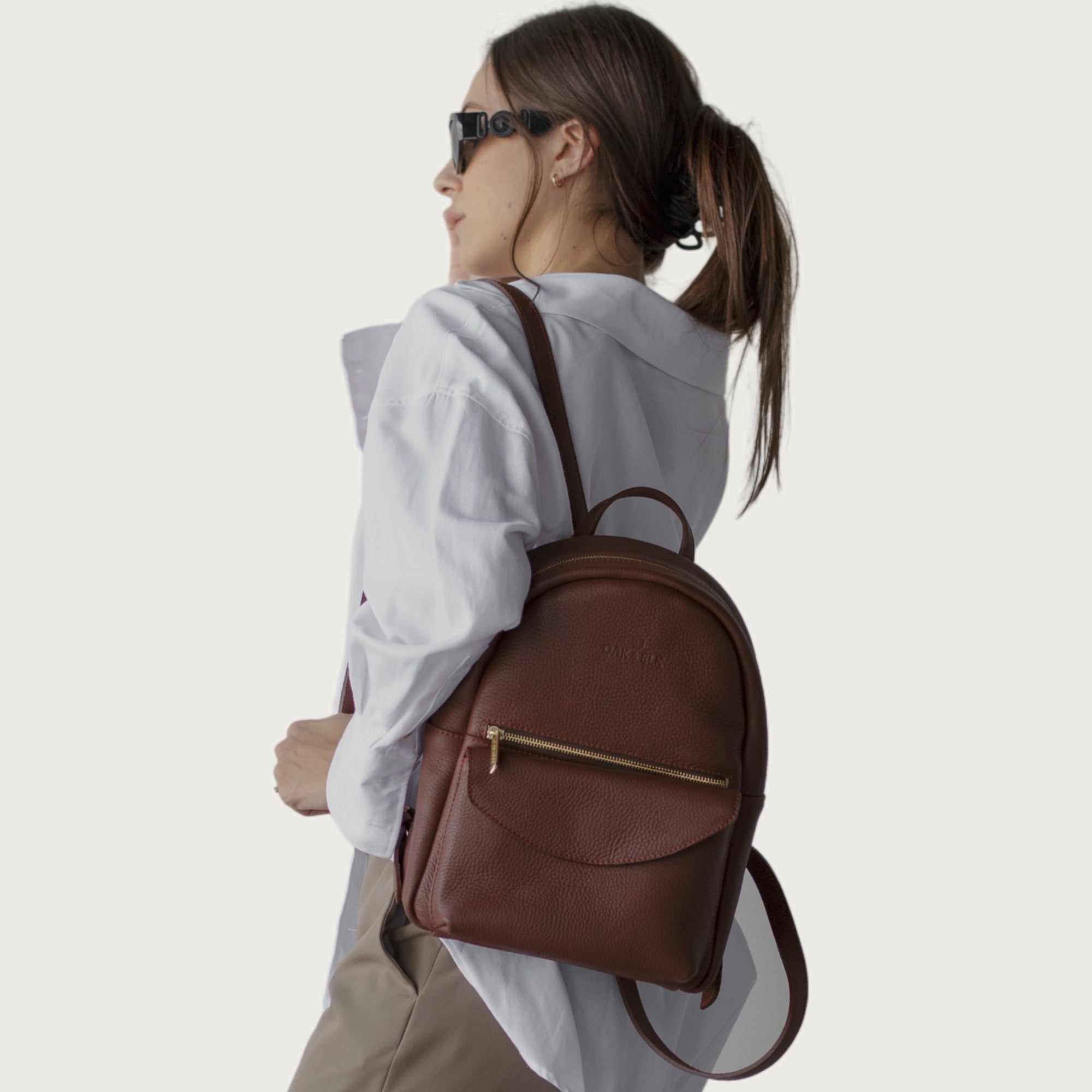 EMMA LEATHER BACKPACK - OAK & ELK