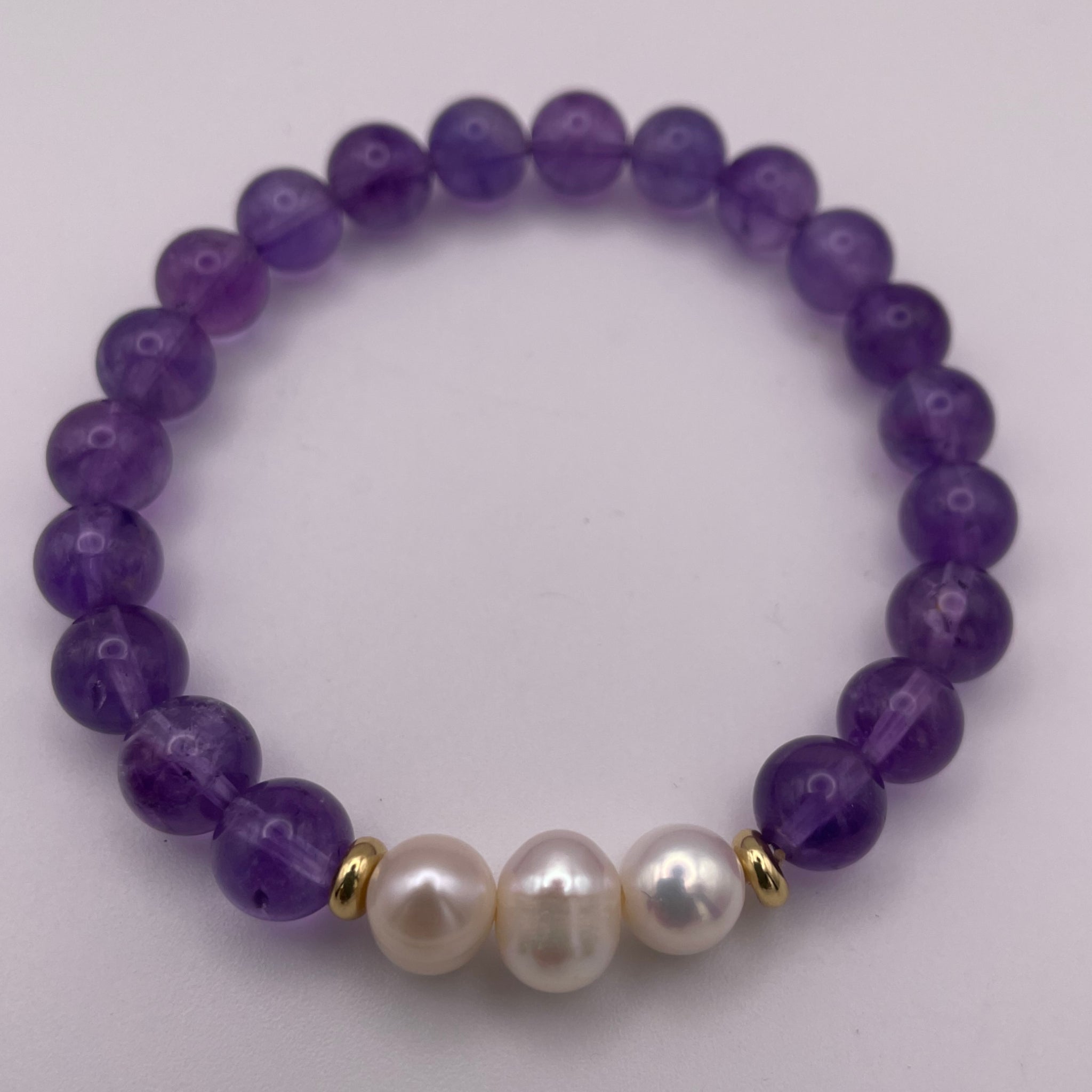 Amethyst Pearl Bracelet