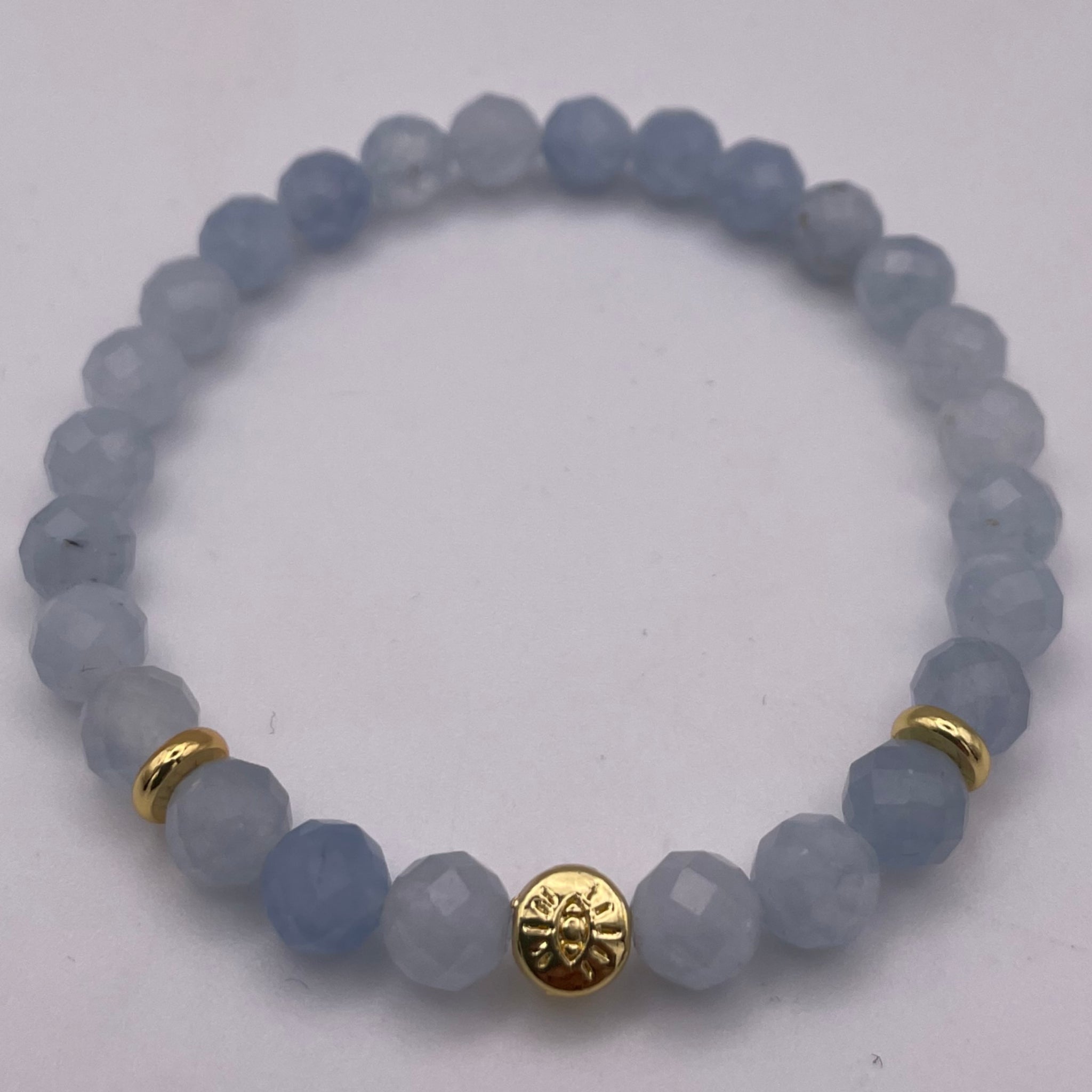 Aquamarine Evil Eye Bracelet