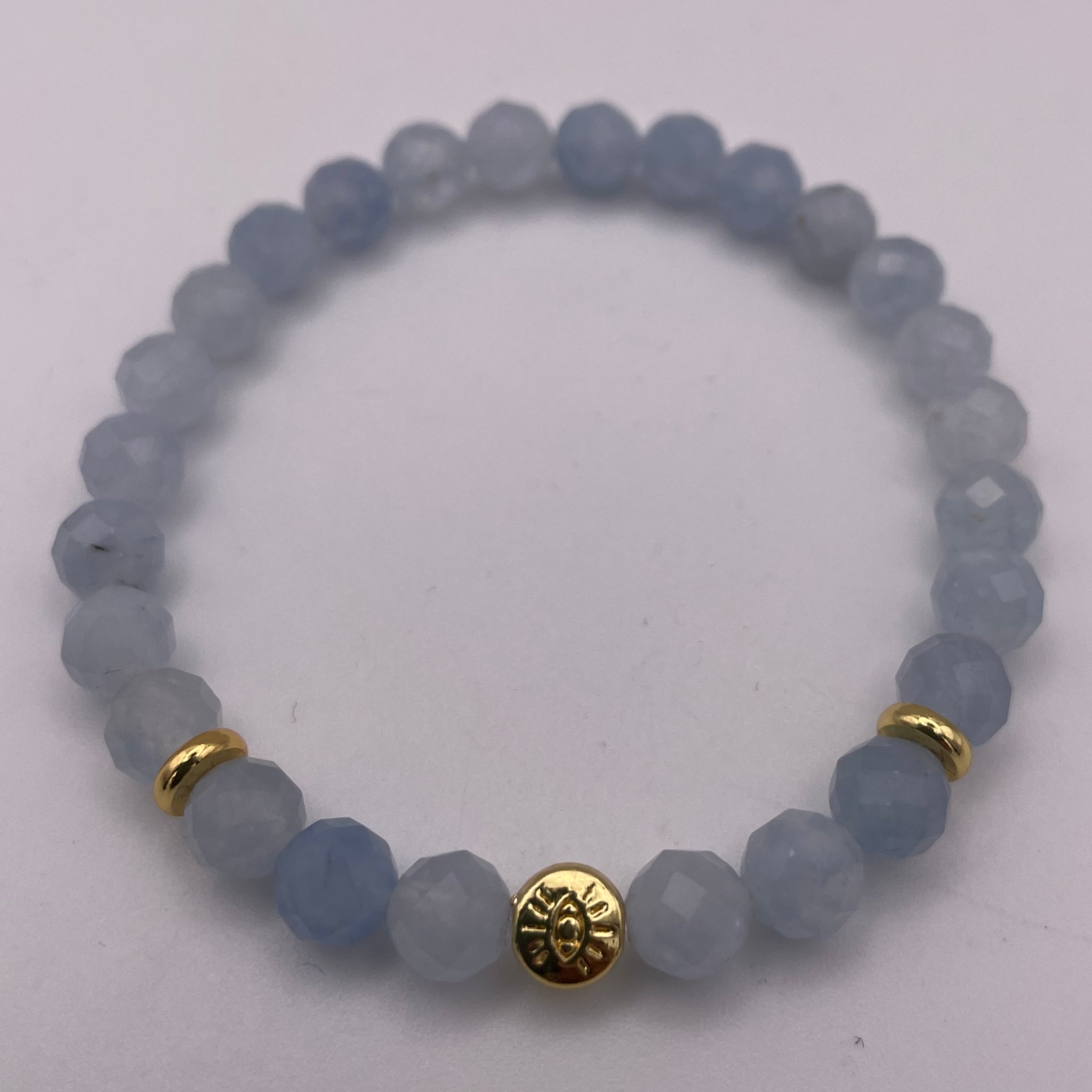 Aquamarine Evil Eye Bracelet