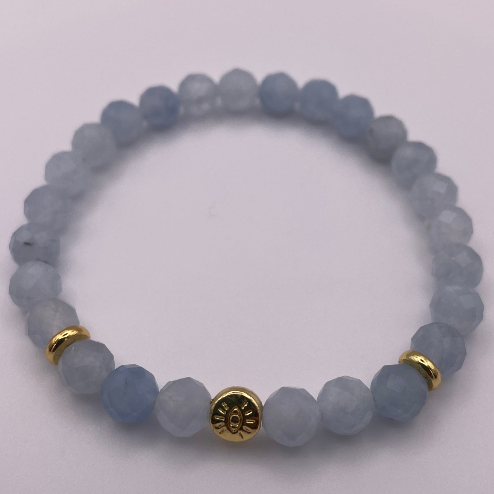 Aquamarine Evil Eye Bracelet