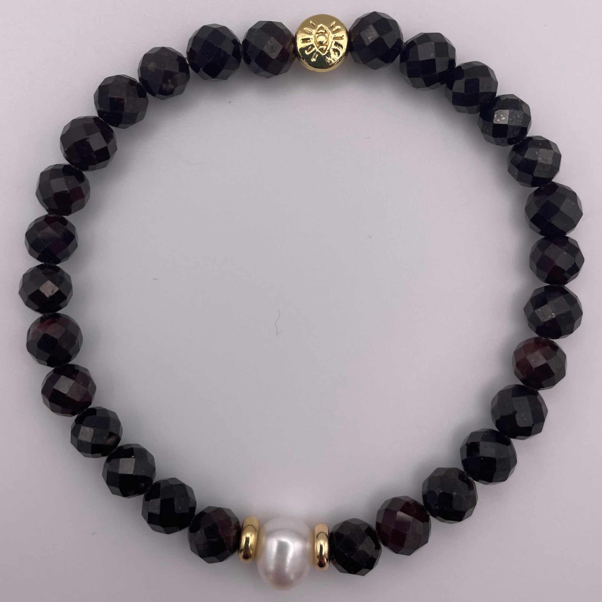 Garnet Pearl Bracelet