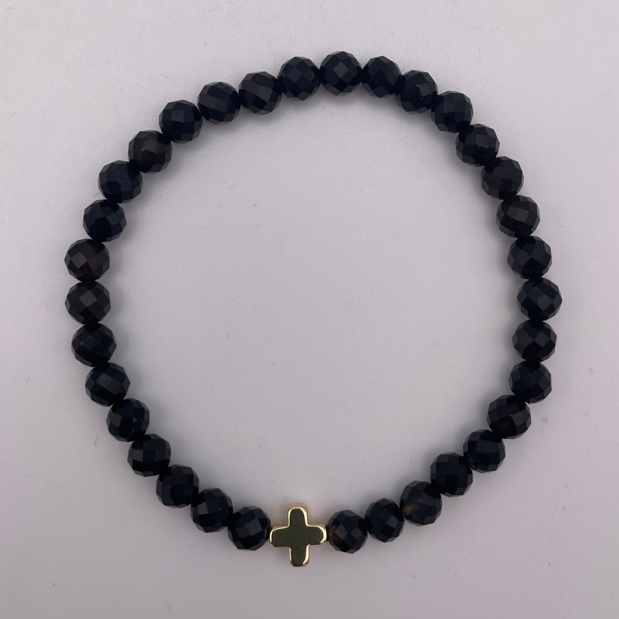 Onyx Cross Bracelet