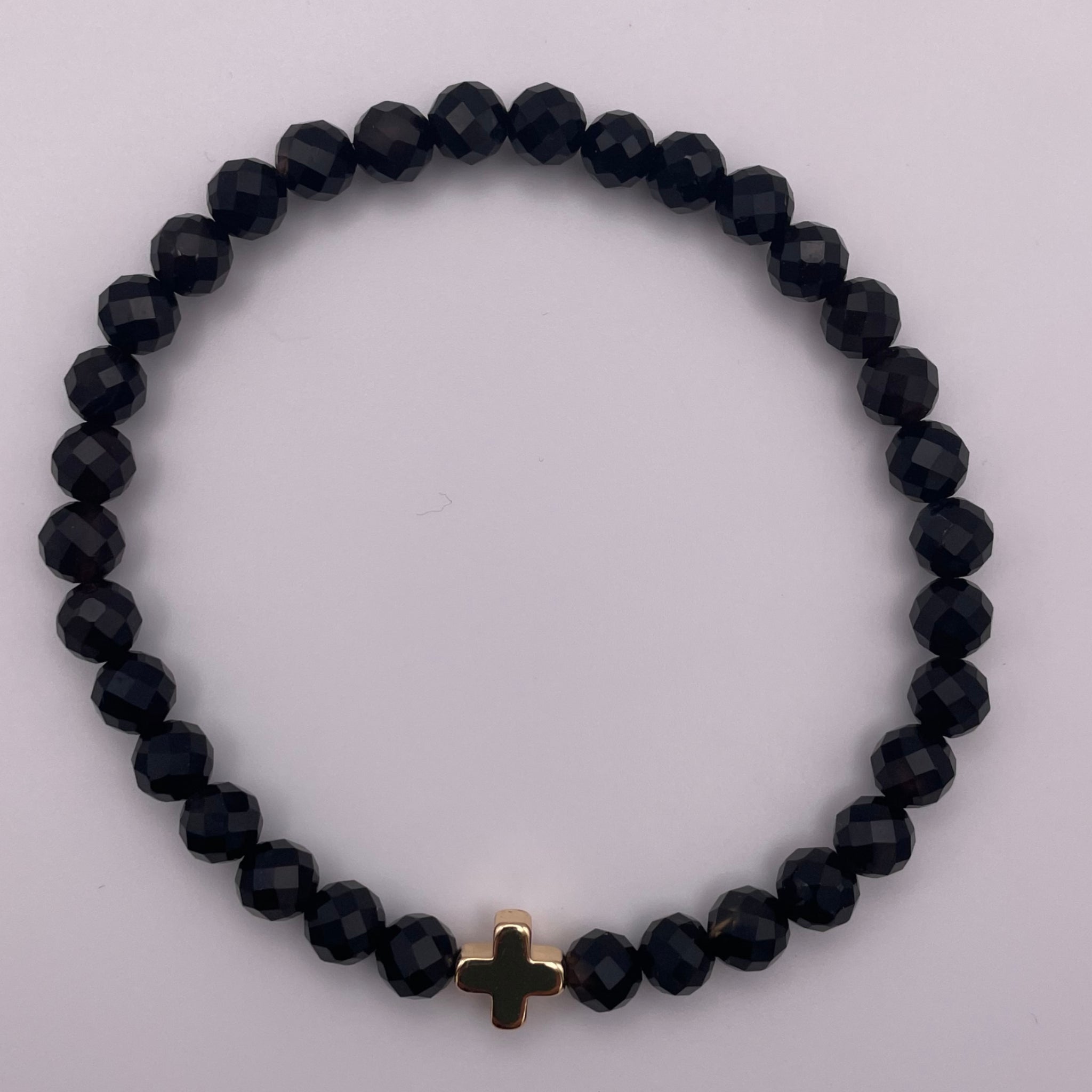 Onyx Cross Bracelet