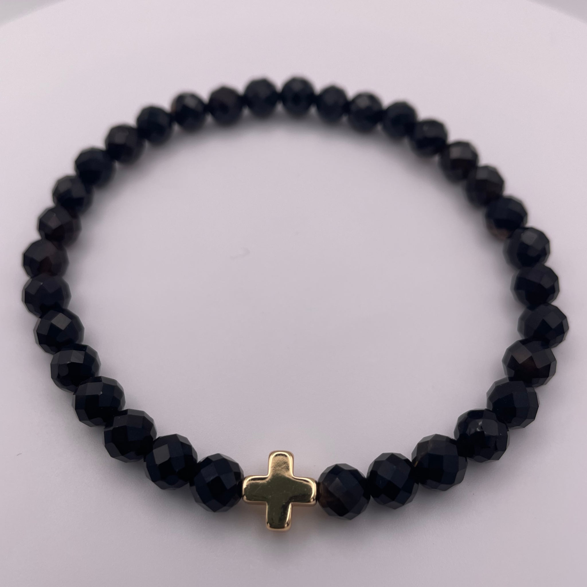 Onyx Cross Bracelet