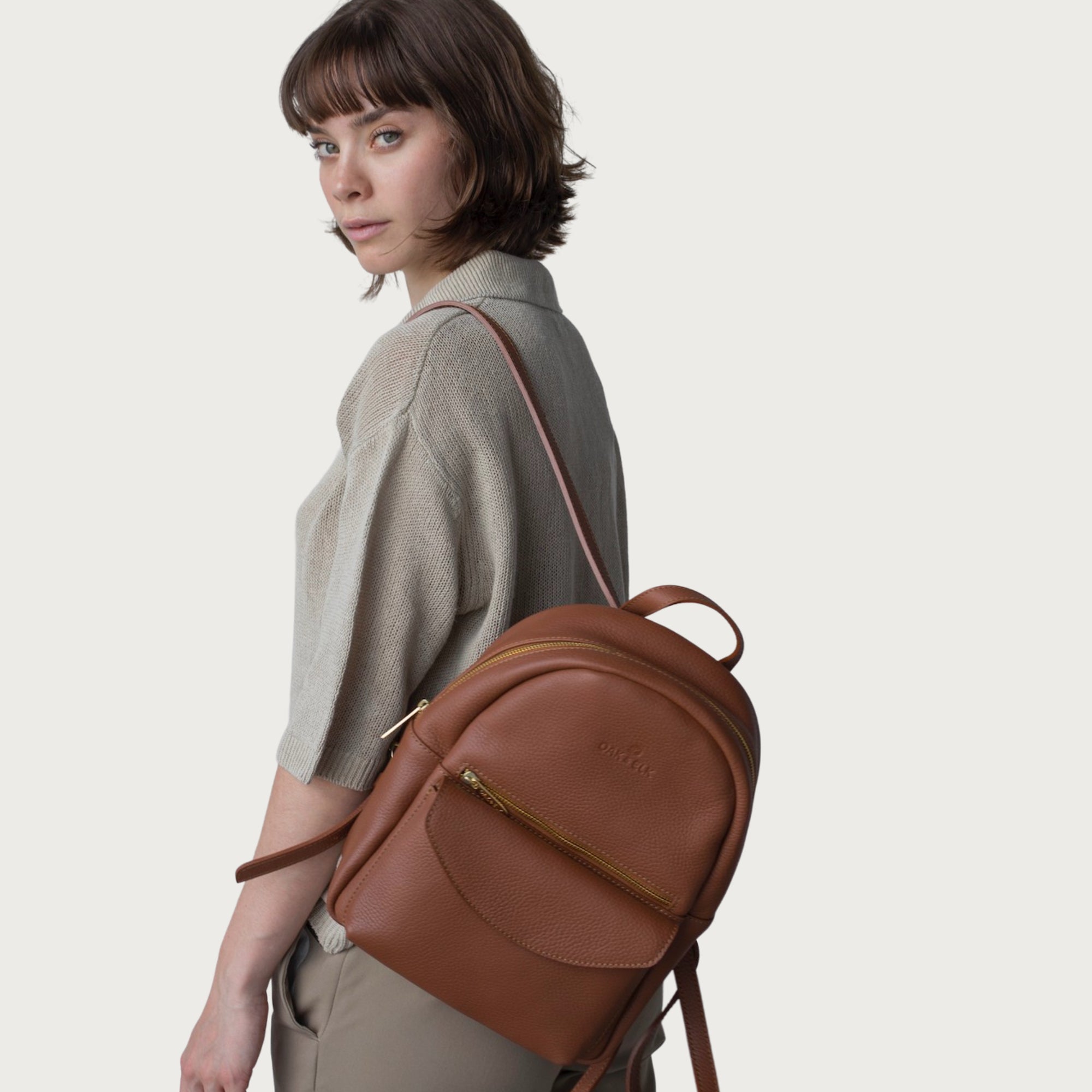 EMMA LEATHER BACKPACK - OAK & ELK