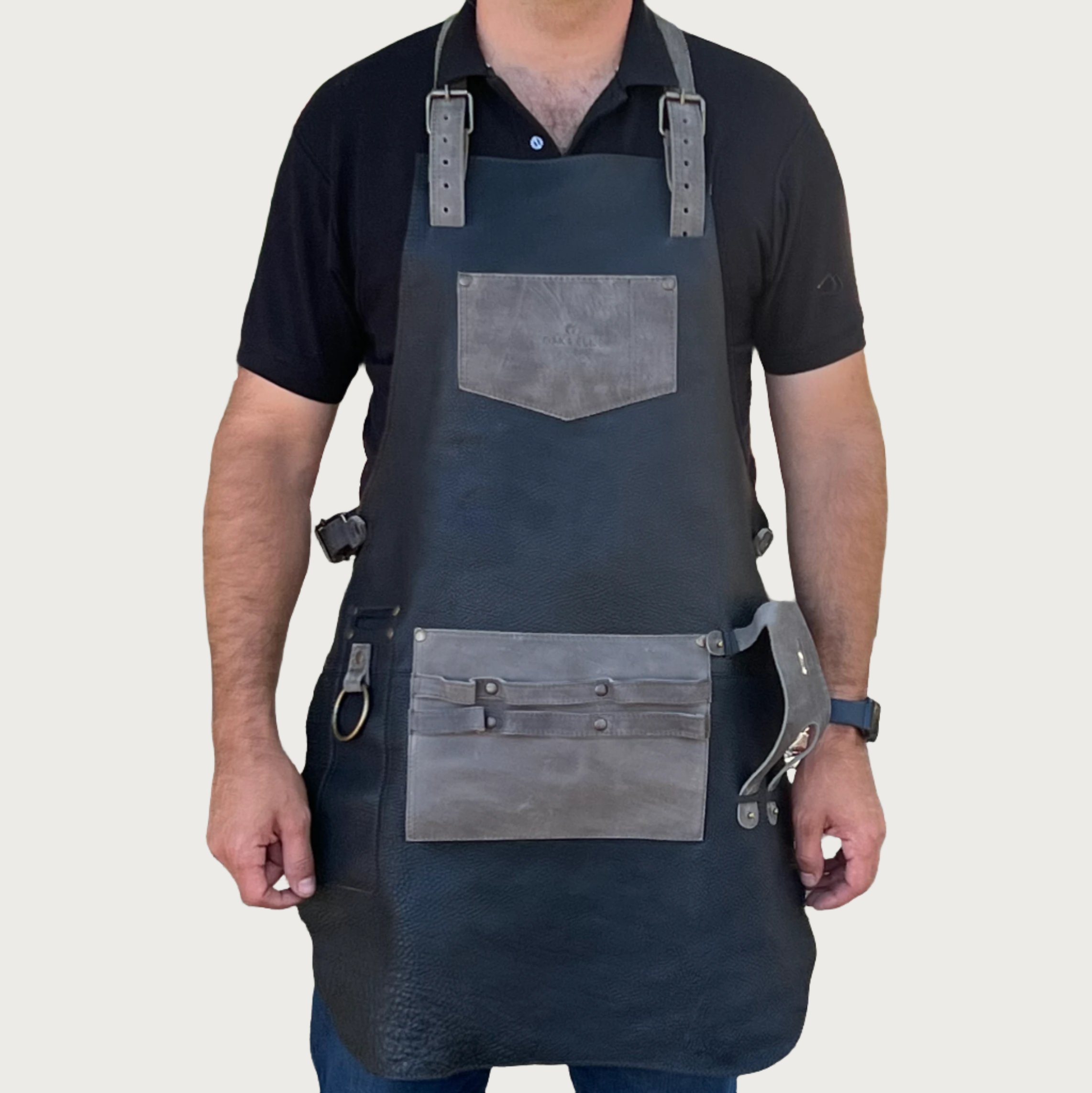 Leather Apron Black Color OAK & ELK brand