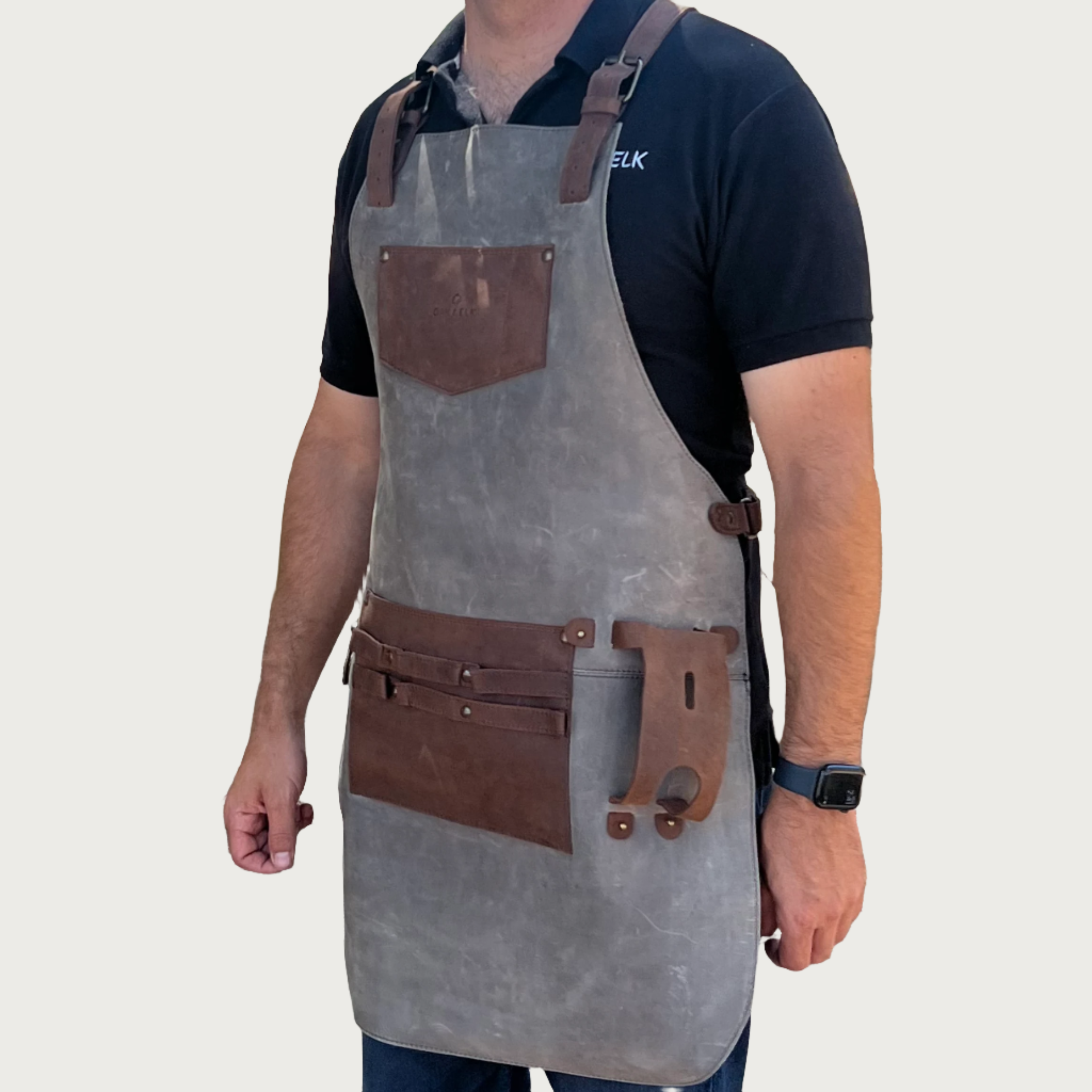 Leather Apron Gray Color OAK & ELK brand