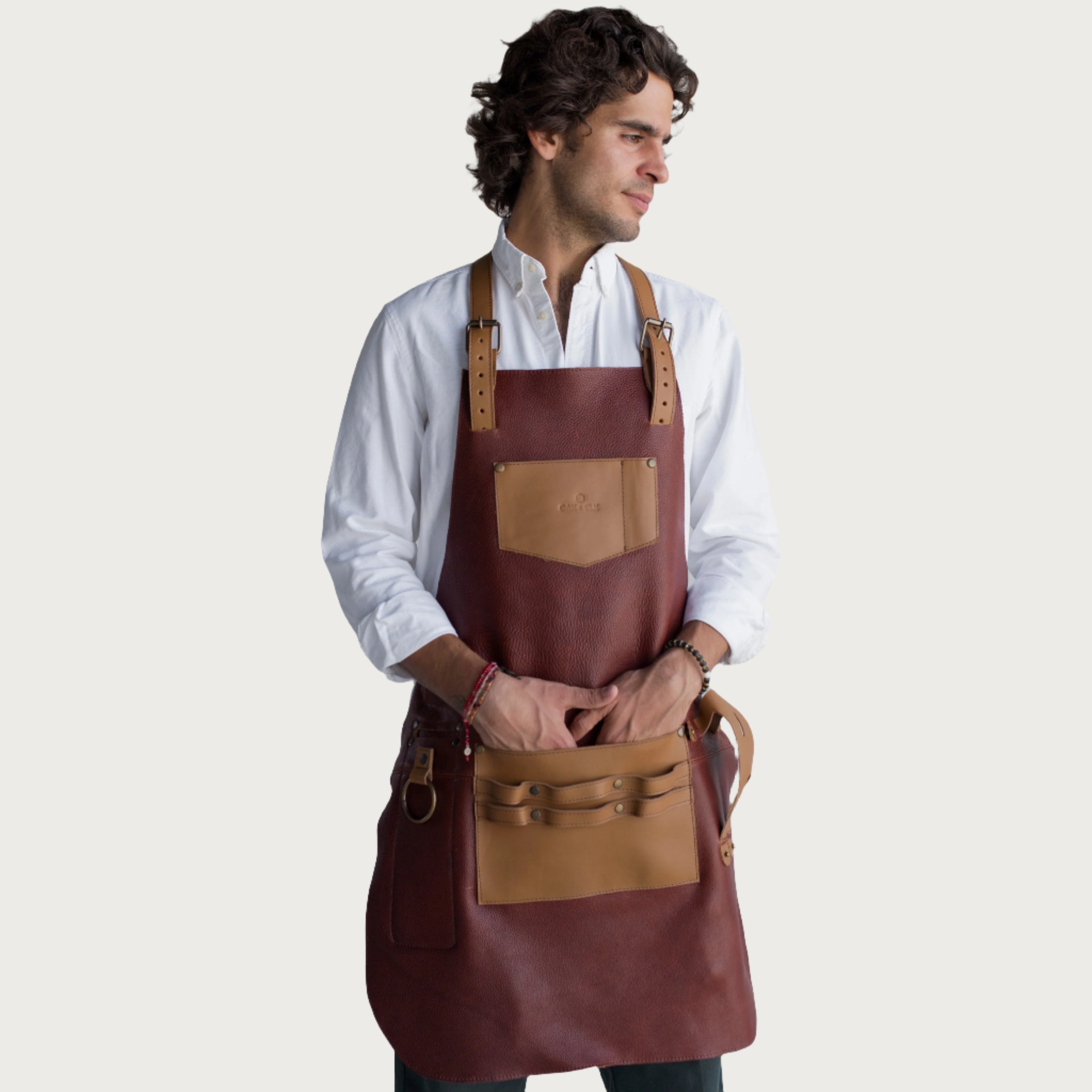 Leather Apron Nutmeg Color OAK & ELK brand