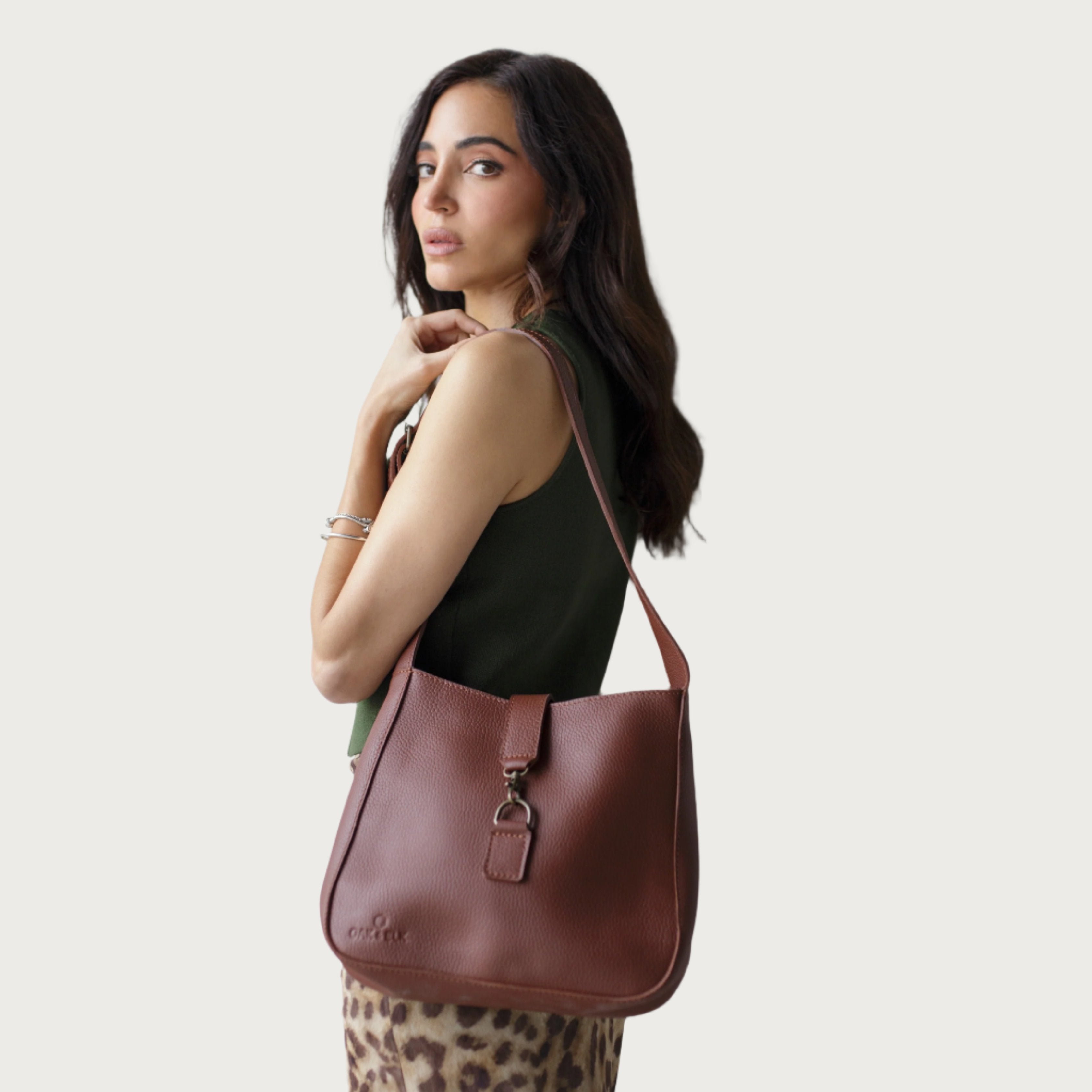 Leather Shoulder Bag Color Cognnac - OAK & ELK brand