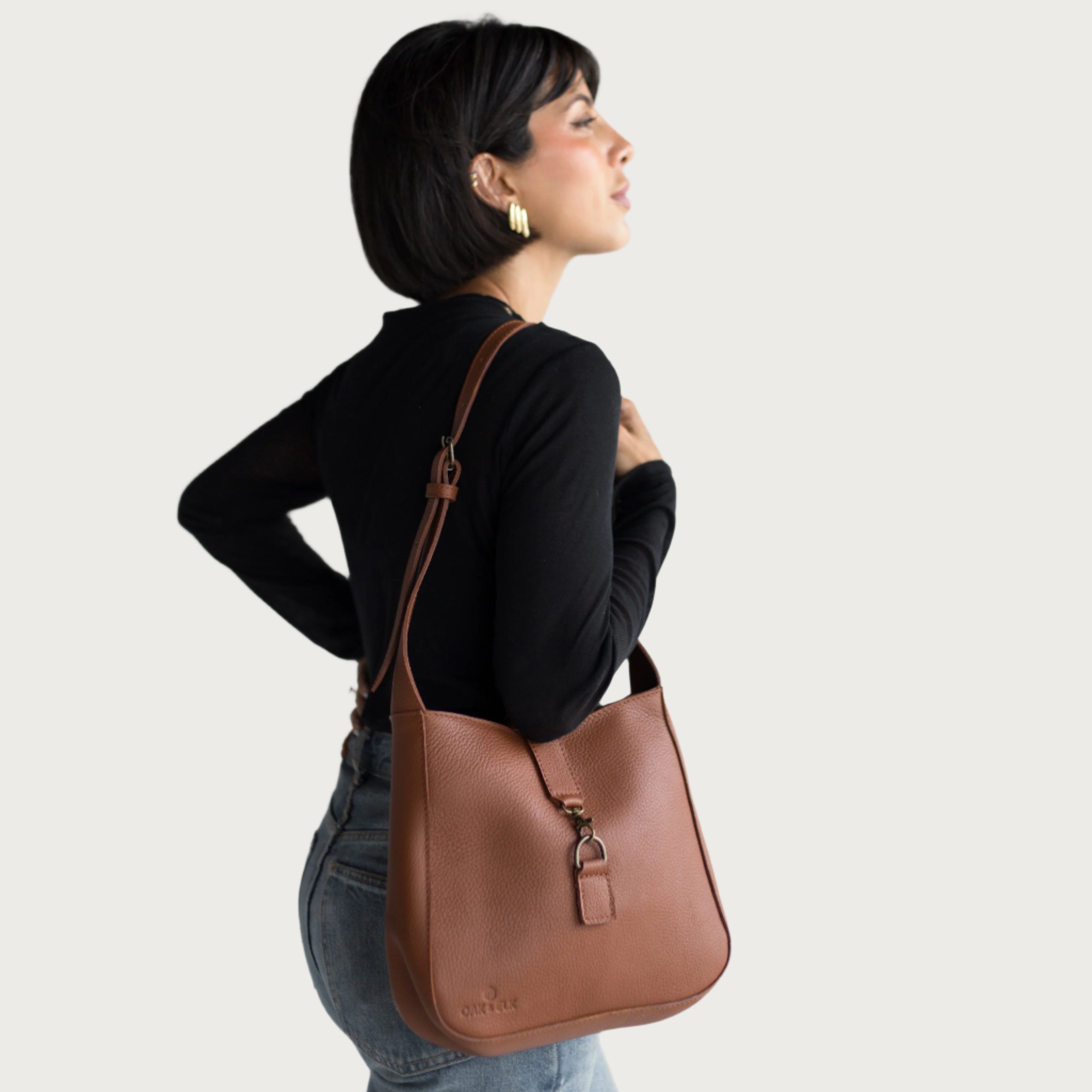 Leather Shoulder Bag Color Tan - OAK & ELK brand