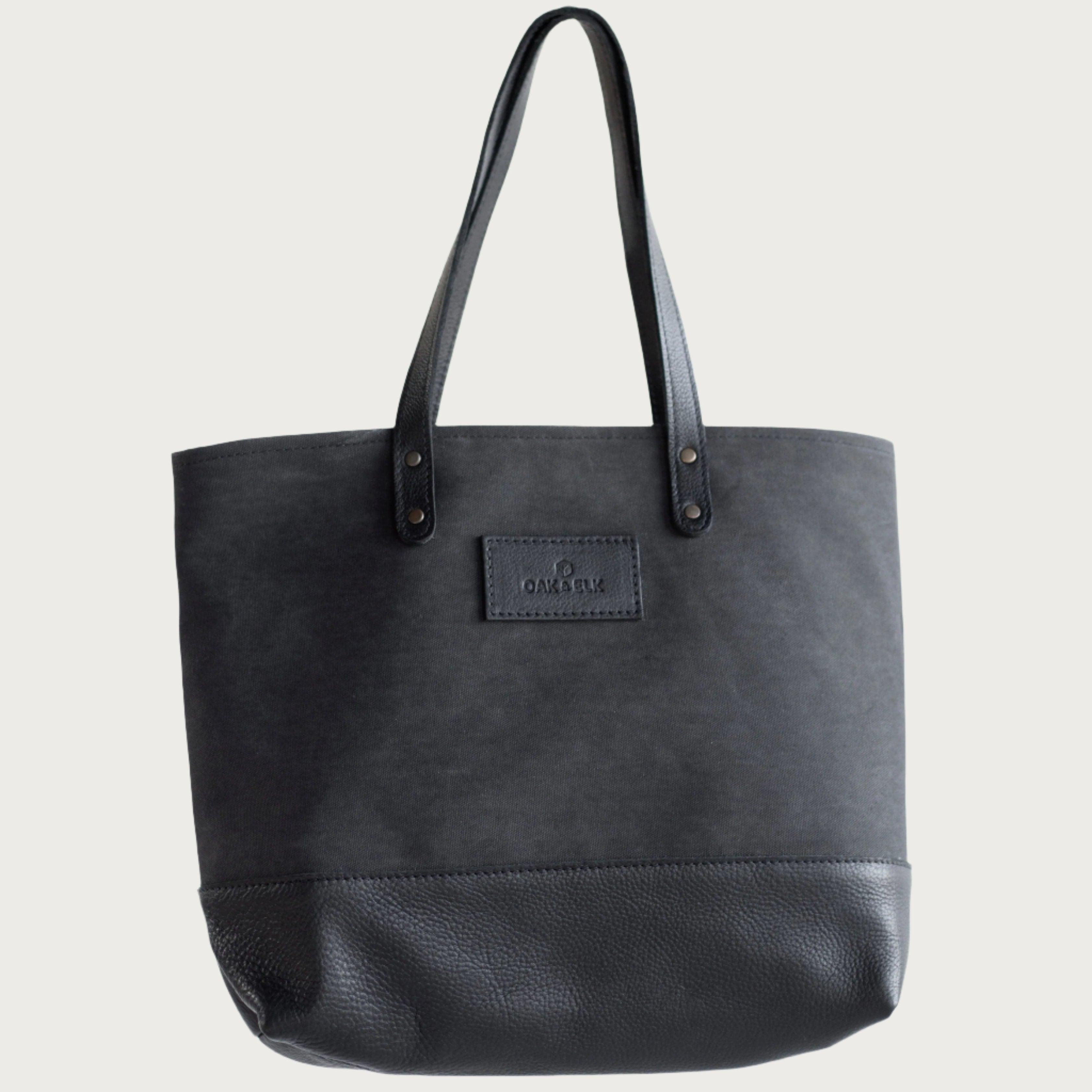 OAK & ELK Canvas Leather Tote Black