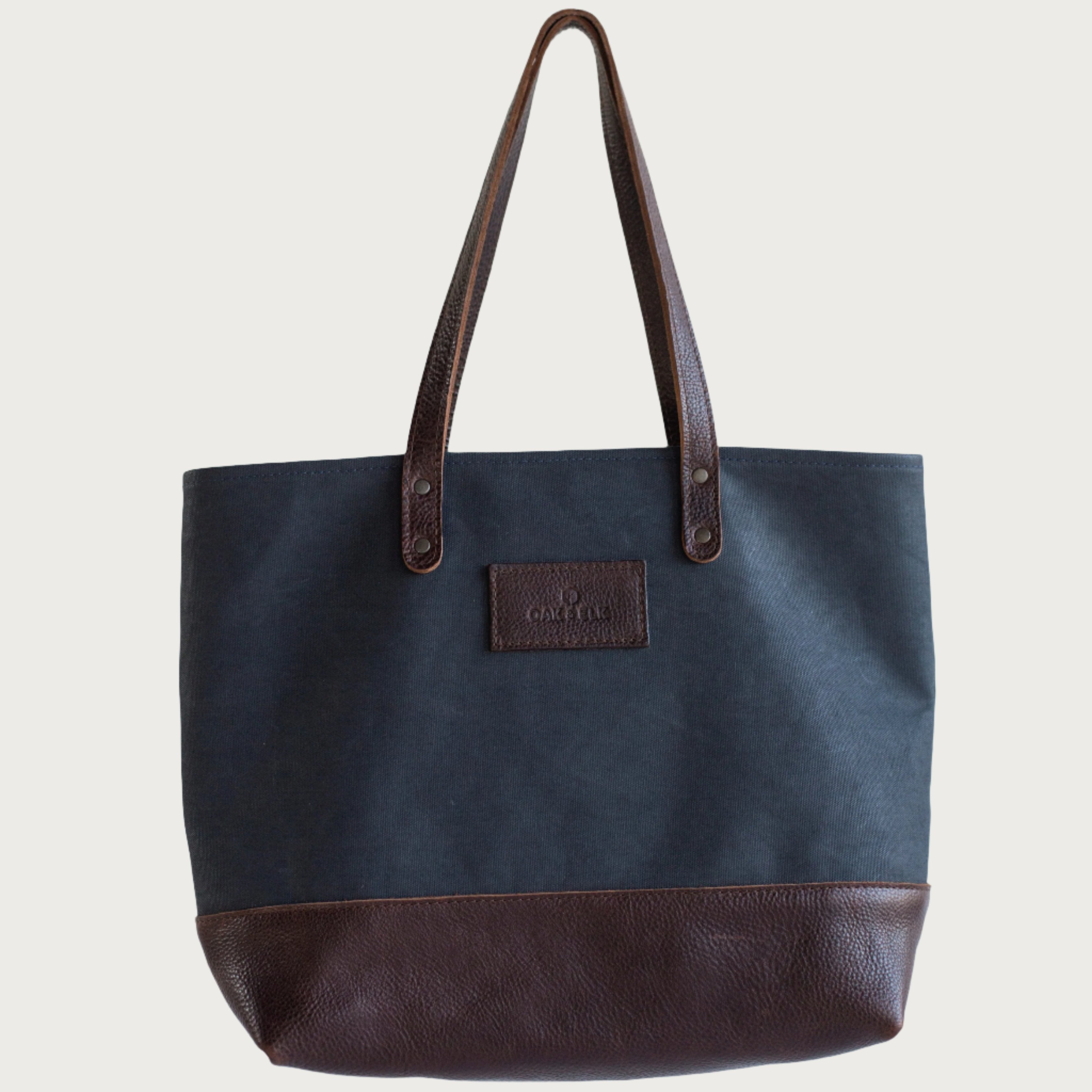 OAK & ELK Canvas Leather Tote Blue