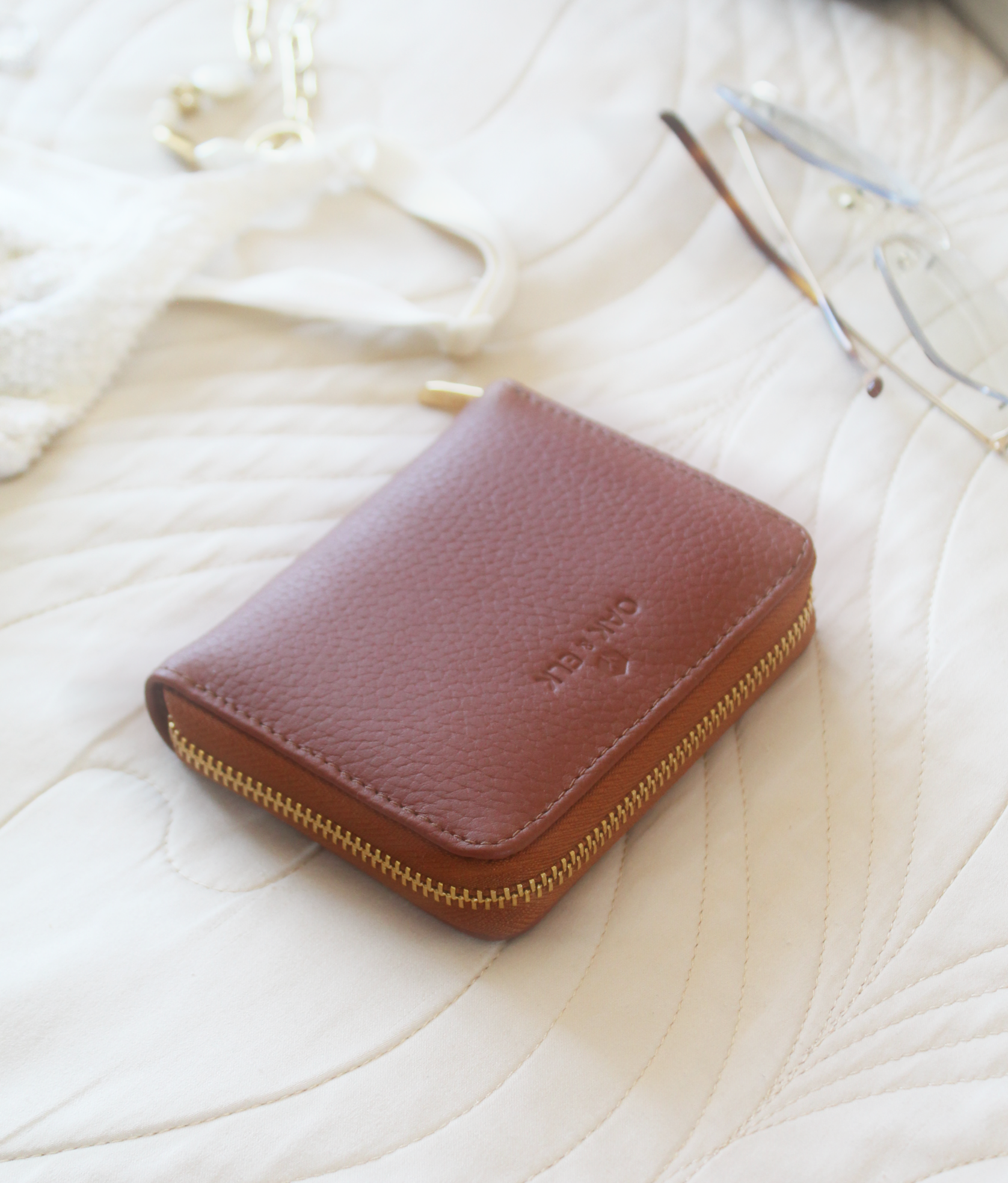 Oak and Elk Leather Small Tan Wallet