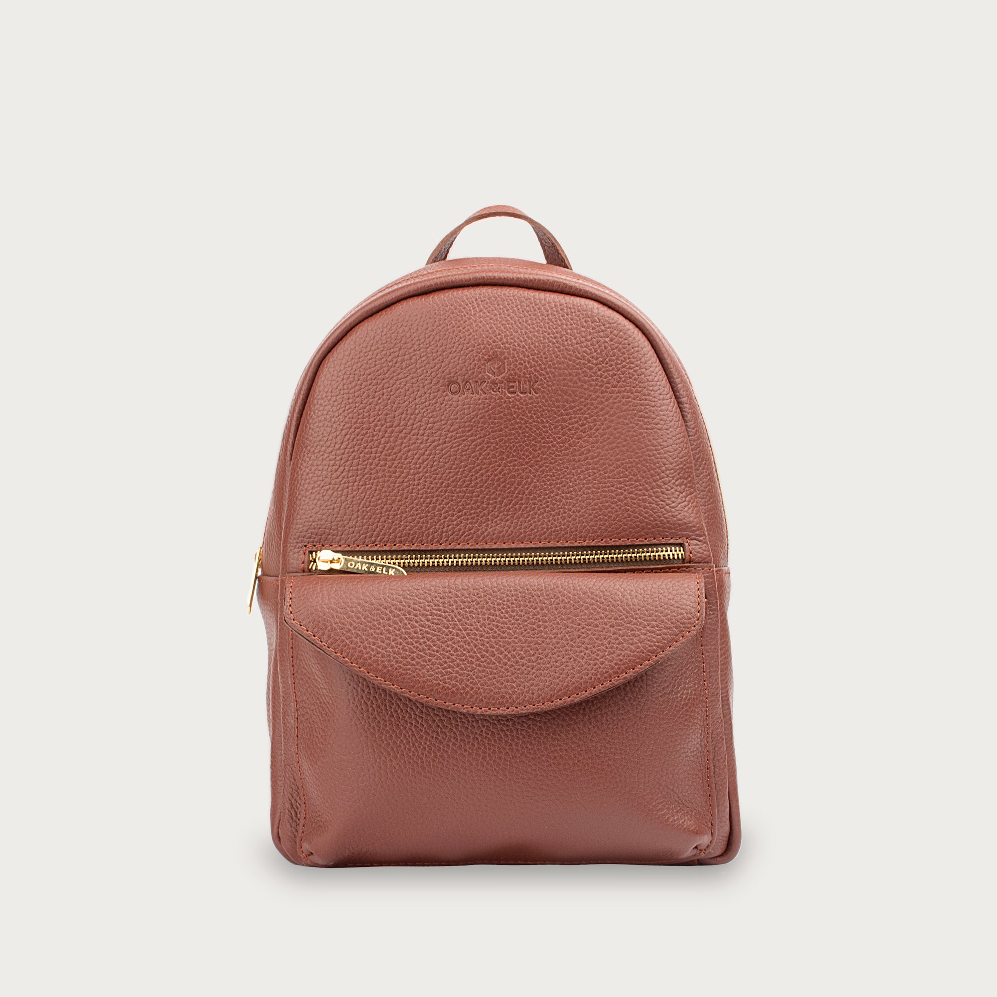 Cognac Backpack With Rose Gold Hardware