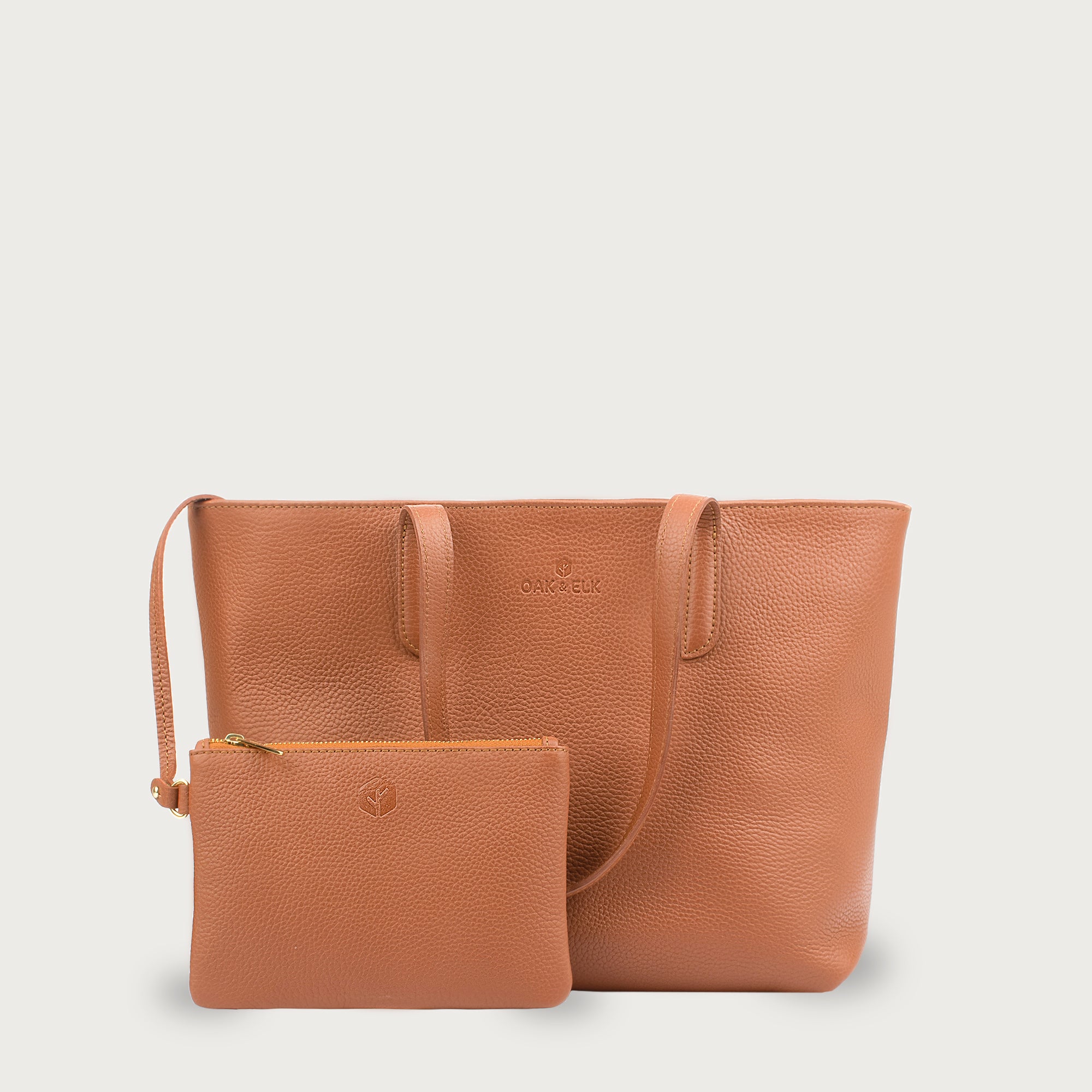 EMILY LEATHER TOTE - OAK & ELK