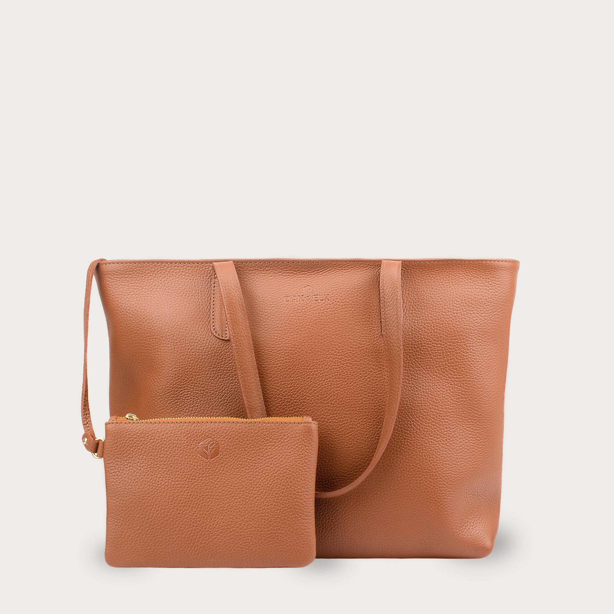 EMILY LEATHER TOTE - OAK & ELK