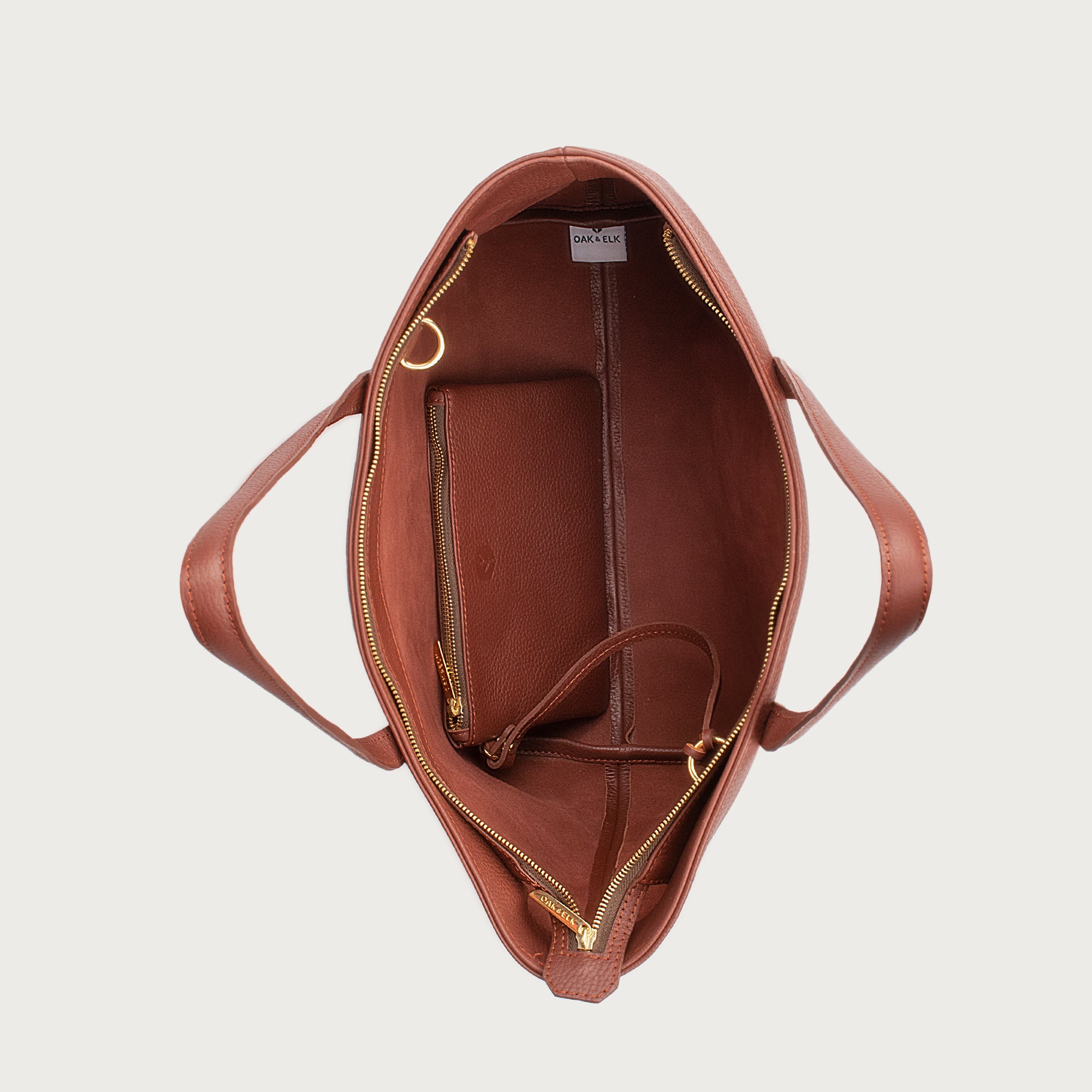 EMILY LEATHER TOTE - OAK & ELK