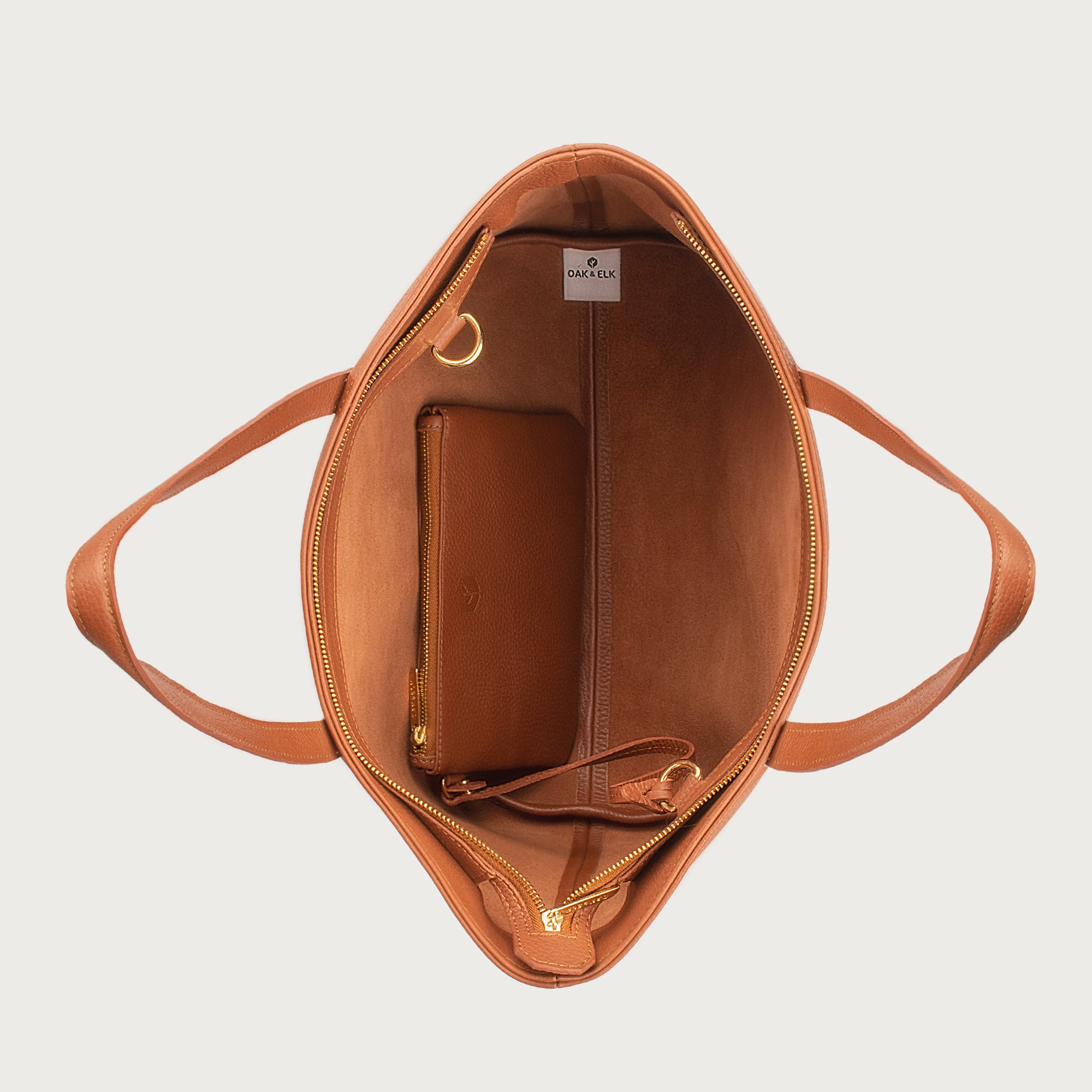 EMILY LEATHER TOTE - OAK & ELK