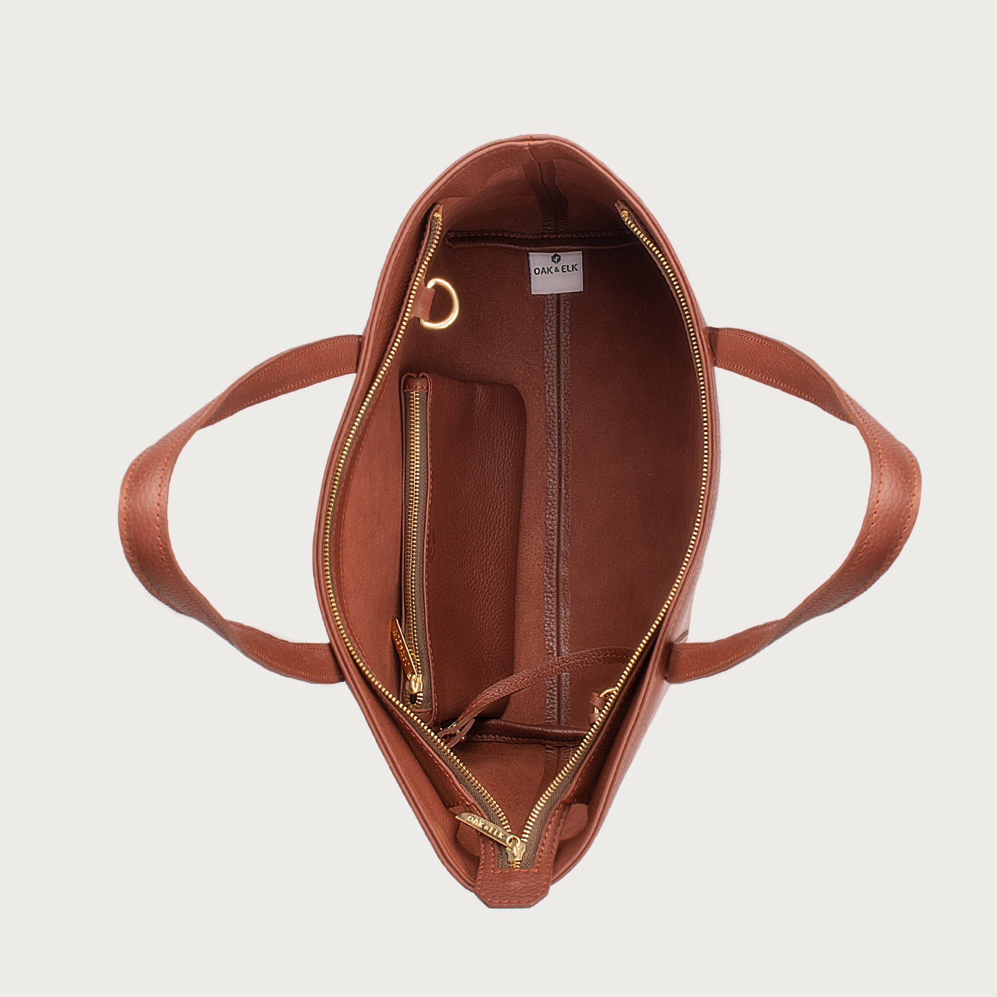 EMILY LEATHER TOTE - OAK & ELK