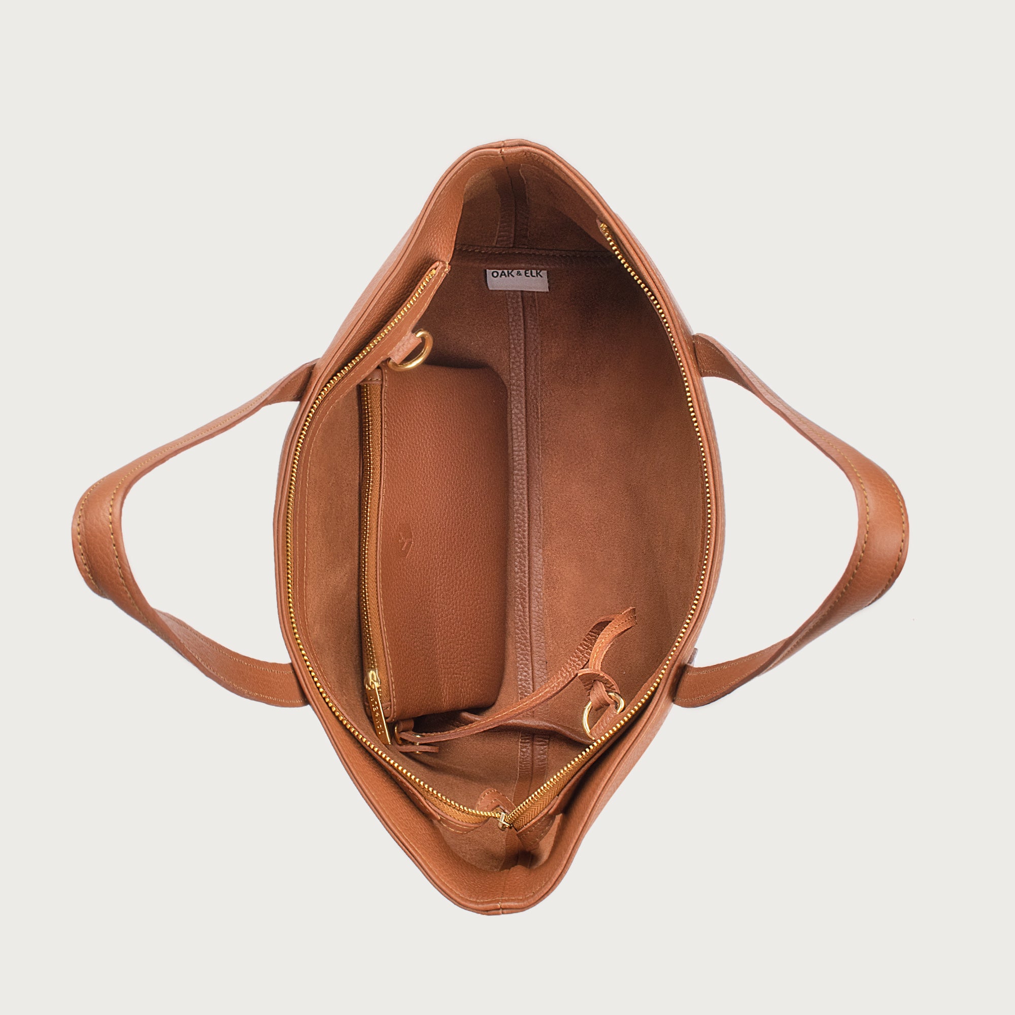 EMILY LEATHER TOTE - OAK & ELK