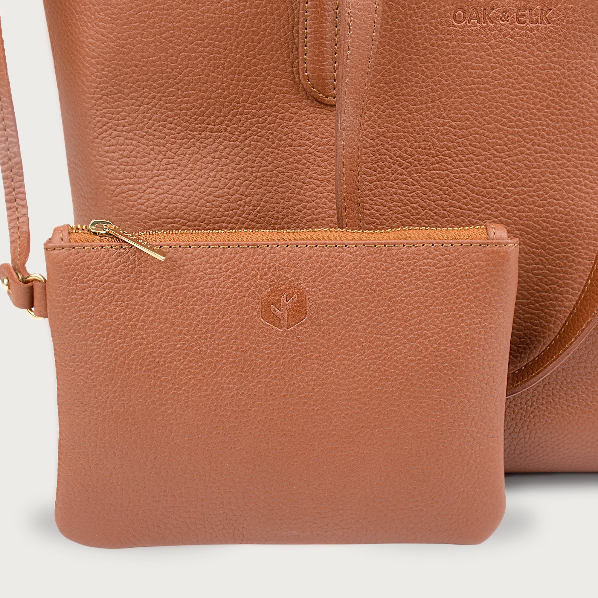 EMILY LEATHER TOTE - OAK & ELK