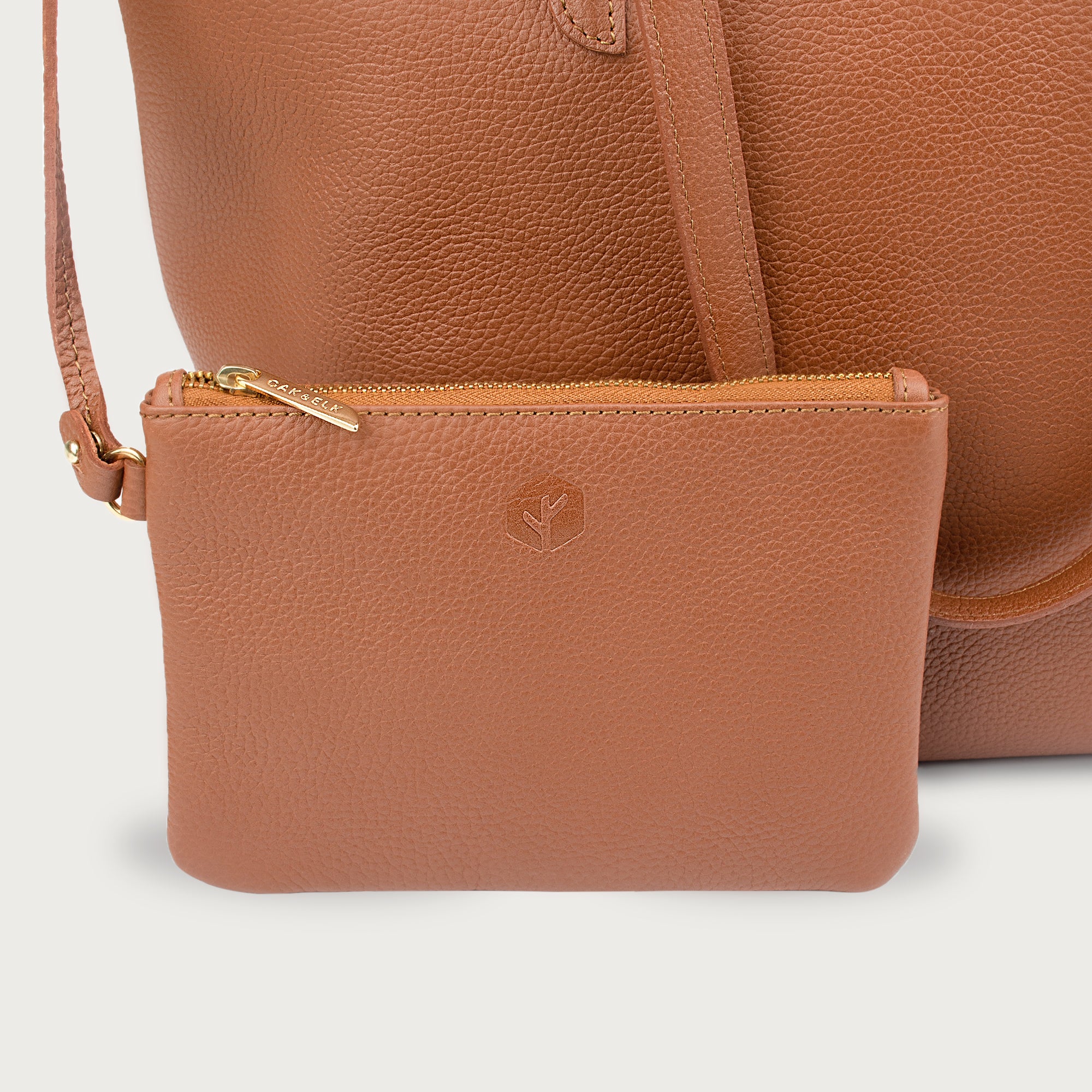 EMILY LEATHER TOTE - OAK & ELK