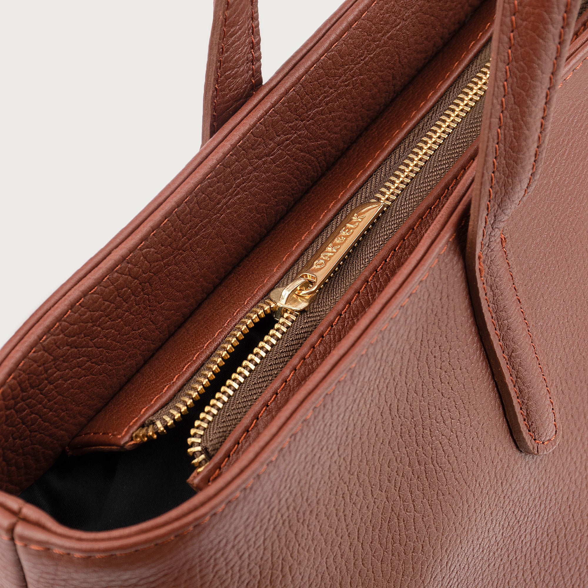 EMILY LEATHER TOTE - OAK & ELK